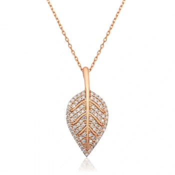 925 Ayar Gümüş Yaprak Kadın Gümüş Kolye PT26109178 (599599)