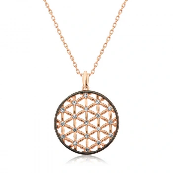 925 Ayar Gümüş Yaşam Çiçeği Kadın Gümüş Kolye T4561 (599599)