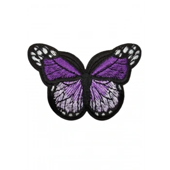 Aplike Ütü İle Yapışan Kelebek Mor Arma 7x5 cm