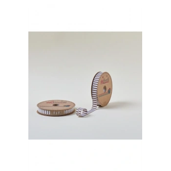 Biye Kalın Çizgili Katlı F05 Kahverengi 2 cm 25 Metre %65 Koton %35 Polyester