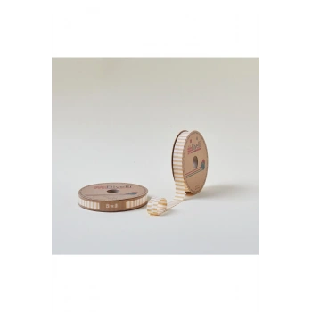 Biye Kalın Çizgili Katlı F06 Sarı 2 cm 25 Metre %65 Koton %35 Polyester