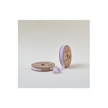 Biye Kalın Çizgili Katlı F07 Gül Kurusu 2 cm 25 Metre %65 Koton %35 Polyester