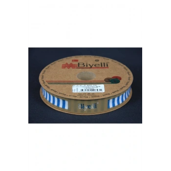 Biye Kalın Çizgili Katlı F08 Petrol 2 cm 25 Metre %65 Koton %35 Polyester