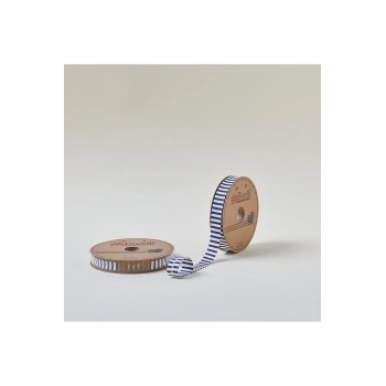 Biye Kalın Çizgili Katlı F10 indigo 2 cm 25 Metre %65 Koton %35 Polyester