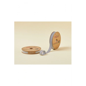 Biye Kalın Çizgili Katlı F11 Siyah 2 cm 25 Metre %65 Koton %35 Polyester