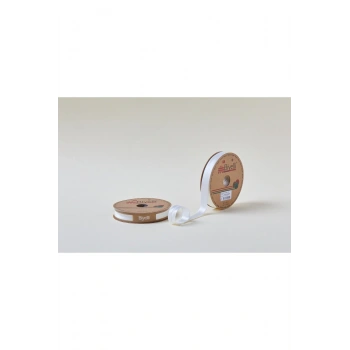 Biye Saten Katlı 002 Ekru 2 cm 25 Metre %100 Polyester