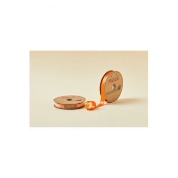 Biye Saten Katlı 014 Turuncu 2 cm 25 Metre %100 Polyester