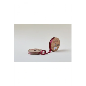Biye Saten Katlı 022 Bordo 2 cm 25 Metre %100 Polyester