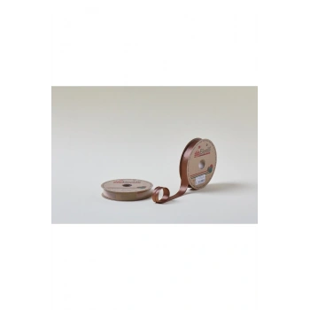 Biye Saten Katlı 047 Kahverengi 2 cm 25 Metre %100 Polyester