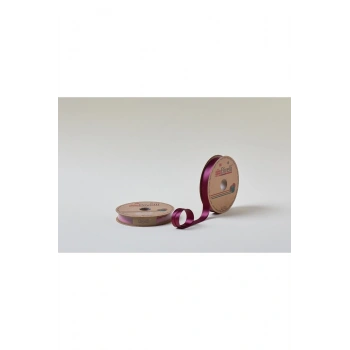 Biye Saten Katlı 075 Mürdüm 2 cm 25 Metre %100 Polyester