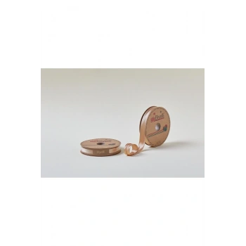 Biye Saten Katlı 080 Koyu Bej 2 cm 25 Metre %100 Polyester