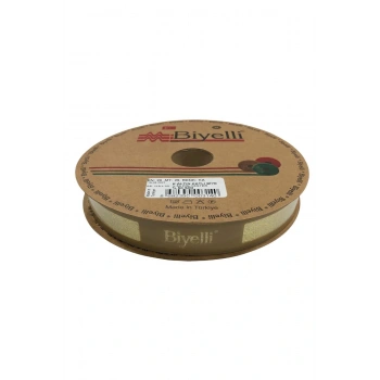 Biye Simli Katlı Ka Altın 2 cm 25 Metre %50 Simli % 50 Polyester