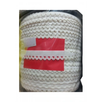 Çamaşır Lastiği Dantelli 1 cm 1 Metre Beyaz 2. Model