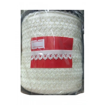 Çamaşır Lastiği Dantelli 1 cm 1 Metre Ekru