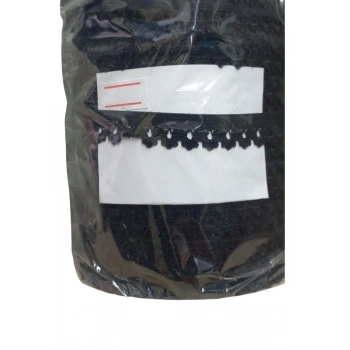 Çamaşır Lastiği Dantelli 1 cm 1 Metre Siyah