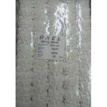 Dantel Polyester Güpür Bant Krem 15 Metre En 6 cm ON-1639-KR
