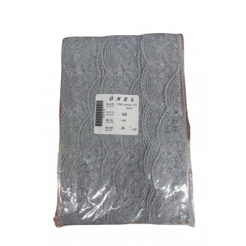 Dantel Polyester Sanal Tül Bant Gri 20 Metre En 6 cm ON-60-G