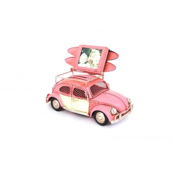 Byhodi Dekoratif Metal Araba Çerçeveli ve Kumbaralı Biblo Hediyelik (599599)