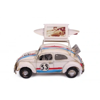 Byhodi Dekoratif Metal Araba Çerçeveli ve Kumbaralı Hediyelik (1385S) (599599)