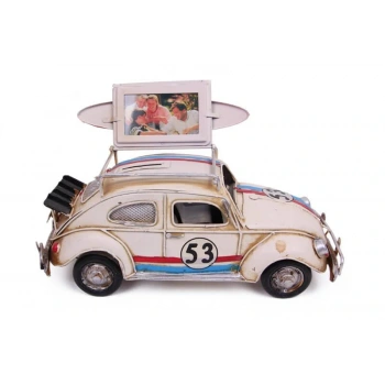 Byhodi Dekoratif Metal Araba Çerçeveli ve Kumbaralı Hediyelik (3092W) (599599)