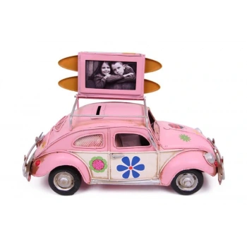 Byhodi Dekoratif Metal Araba Çerçeveli ve Kumbaralı Hediyelik (4338) (599599)