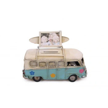 Byhodi Dekoratif Metal Minibüs Çerçeveli ve Kumbaralı Hediyelik (1678SS) (599599)