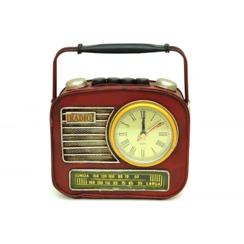 Byhodi Dekoratif Metal Radyo Saatli Kumbara Vintage Biblo Hediyelik (599599)
