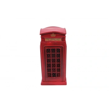 Byhodi Dekoratif Metal Telefon Kulübesi Kumbaralı Biblo Hediyelik Kumbara (599599)