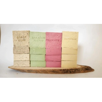 Doğal Üretim Sabunu Karışık (Çörekotu-Çay Ağacı-Yılan Otu-Sarımsak)16lı Set