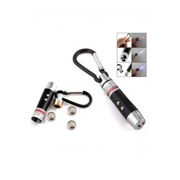 El Feneri Anahtarlık Işıklı Anahtarlık 3 Fonksyonlu Lazer Led Fener