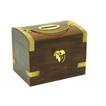 Byhodi Kumbara Kilitli Ahşap Kutu Kumbara Hediyelik (Knm-H0072) (599599)