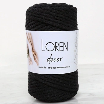 Loren Decor 3 Büküm Makrome İpi Siyah - L006