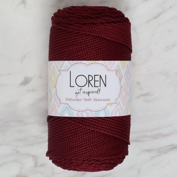 Loren Polyester Soft Macrame Bordo El Örgü İpi - LM039 - 34444