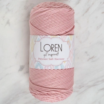 Loren Polyester Soft Macrame Pembe El Örgü İpi - LM042 - 34446