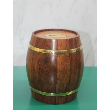 Byhodi Pirinç Ahşap Fıçı Kumbara (599599)