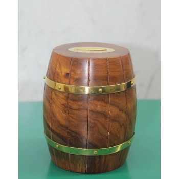 Byhodi Pirinç Detaylı Fıçı Kumbara Model 4 (599599)