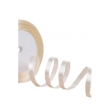 Saten Kurdele 2 cm 10 Metre Bej