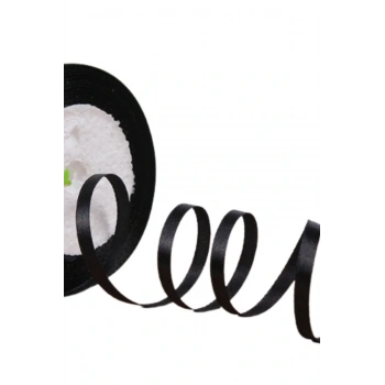 Saten Kurdele 3 mm Siyah 70 Metre