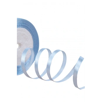 Saten Kurdele 6 mm Bebe Mavisi 10 Metre