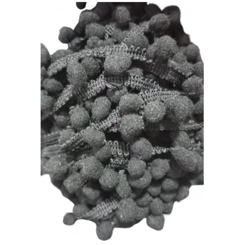 Sıralı Ponpon 1 Metre Siyah