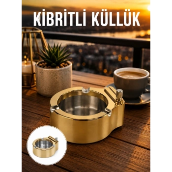 Çakmaklı Küllük Paslanmaz Metal Dayanıklı Tasarım Yeni Nesil
