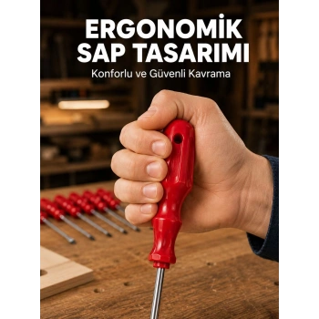 Çelik 7li Tornavida Seti Ergonomik Sap Profesyonel Kullanım