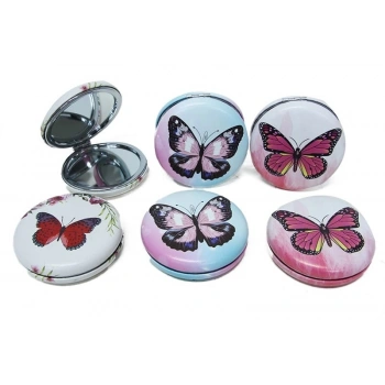 Cep Aynası Yuvarlak Tombul Kelebek