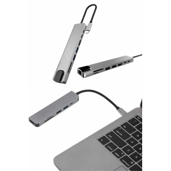 Çevirici Dönüştürücü Adaptör Macbook 3 In 1 Type-c To Hdmı Usb 3.0