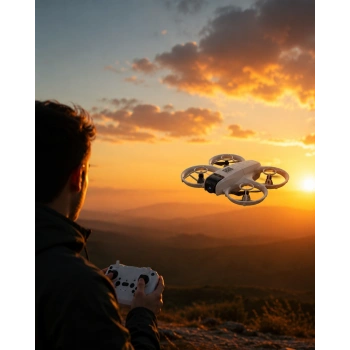 Çift Bataryalı Kameralı Mini Drone Işıklı Akıllı Uçuş Sistemi