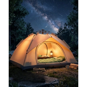 Çift Katmanlı Kamp Çadırı Otomatik Kurulum Suya Dayanıklı Outdoor Çadır