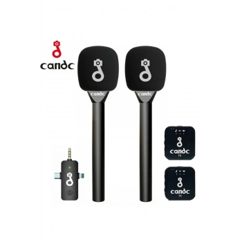 Çift Mikrofonlu Profosyonel Kablosuz Yüksek Kaliteli Ses Kaydı Röportaj Mikrofonu