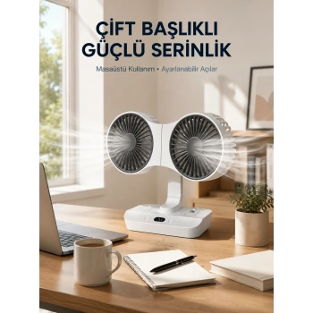 Çift Yöne Hava Üfleyen Masa Ve Duvar Tipi Vantilatör