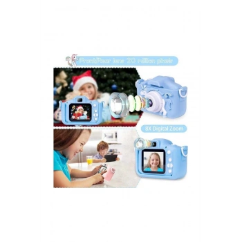Çocuk Dijital Fotoğraf Makinası 20 Mp Video Kaydedici 2.0 İnç Çift Kameralı