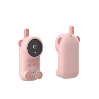 Çocuklar Için Kamp Yürüyüş El Telsizi Şarj Edılebılır 3km Menzil Pembe